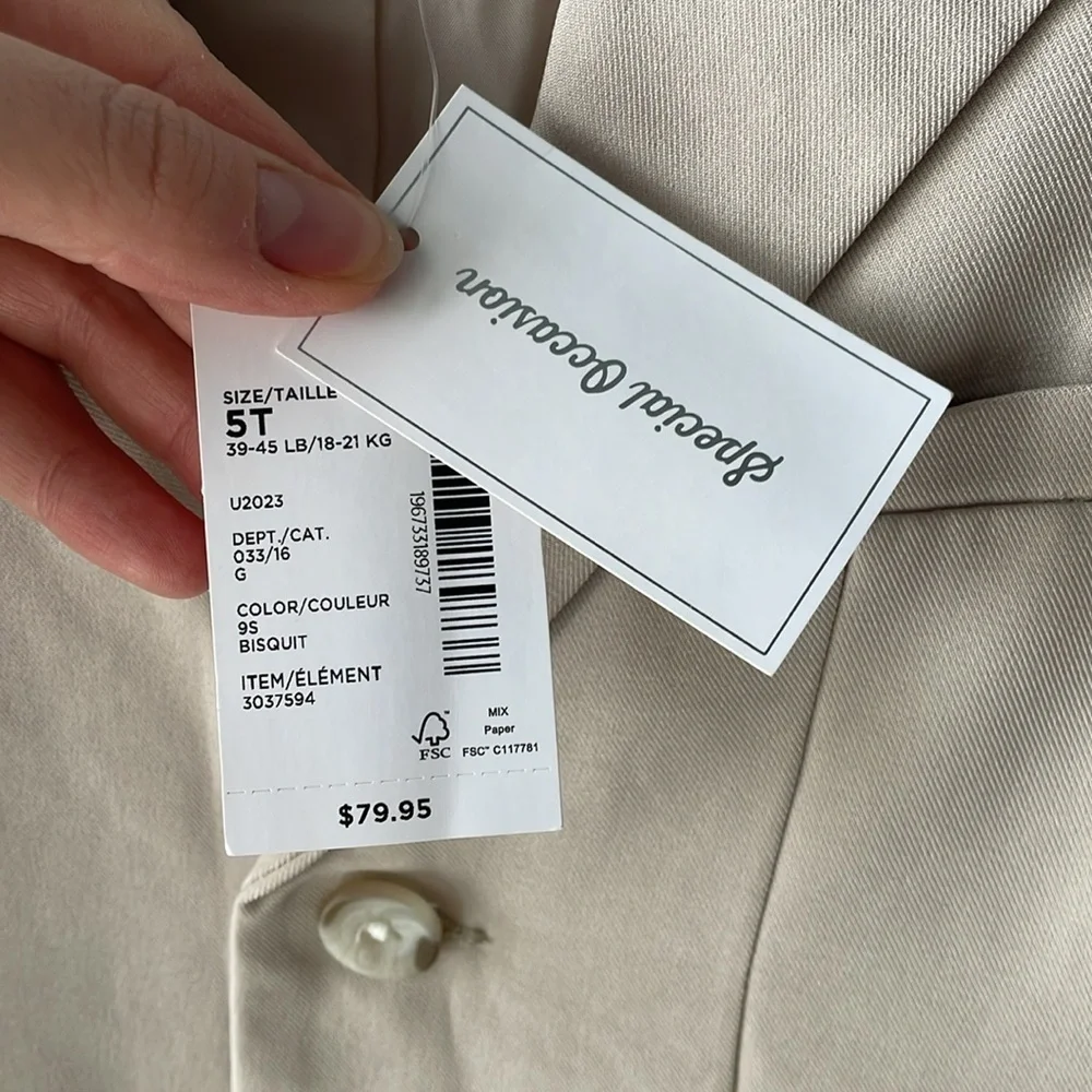 NWT Gymboree Special‎ Occasion Khaki Suit Jacket